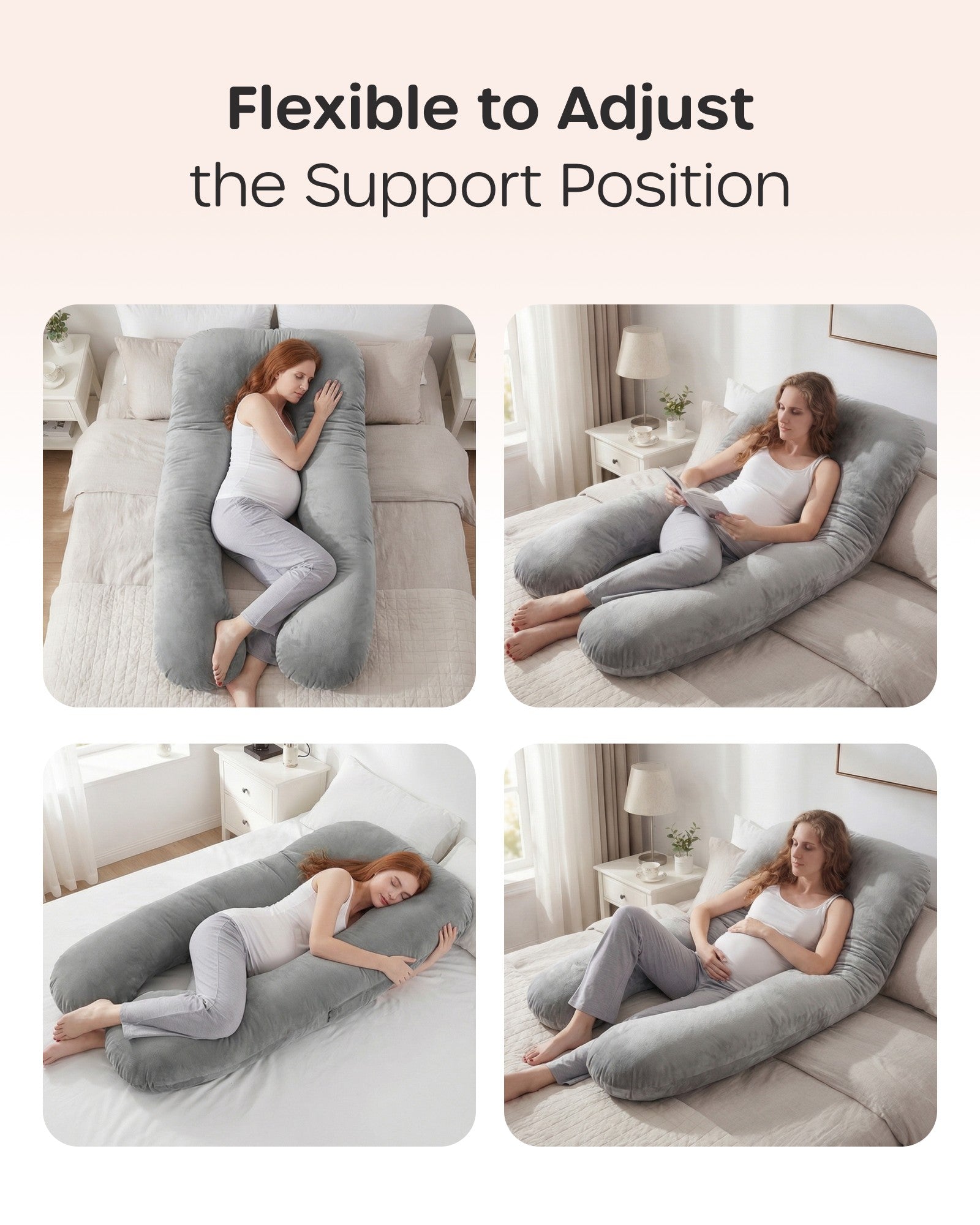 Nuliie Pregnancy Pillow for Sleeping, With Washable Velvet Cover