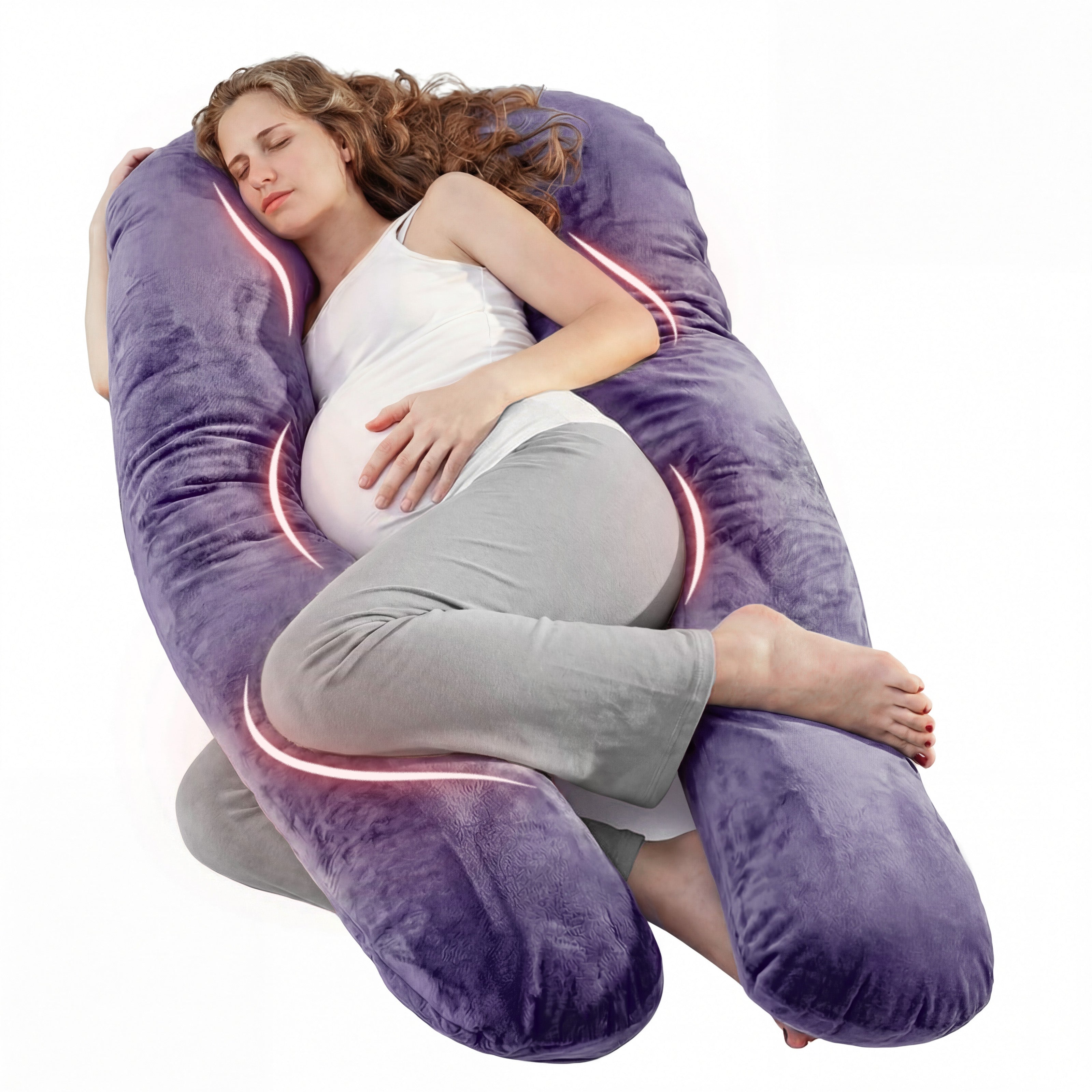 Nuliie Pregnancy Pillow for Sleeping, With Washable Velvet Cover