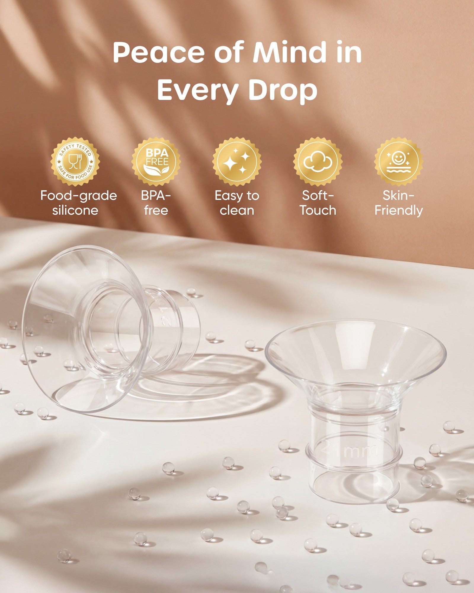 Nuliie Flange Inserts for Most Breast Pump, With Measuring Ruler, Measuring Tape and PP Storage box