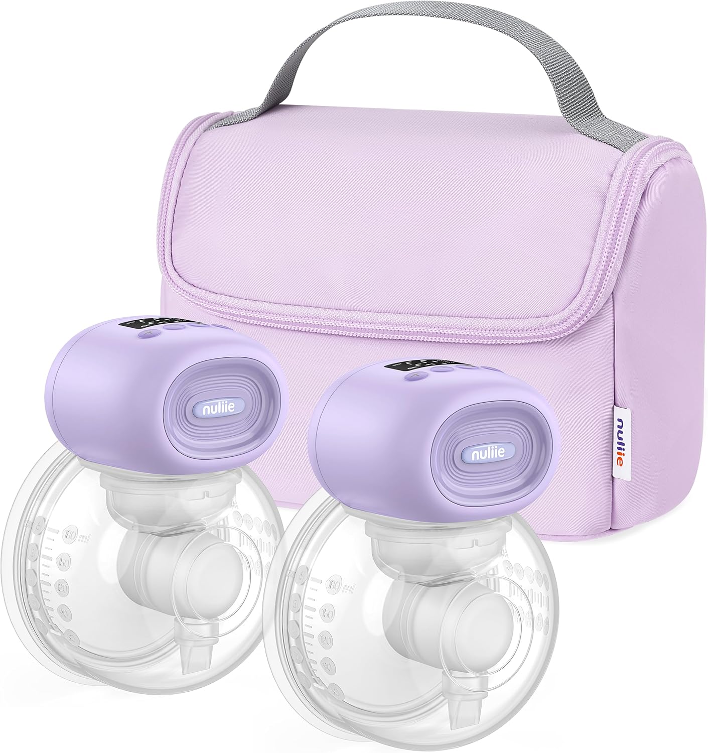 Nuliie YM-8806 Wearable Breast Pump Electrical with Storage Bag, LED Display, Purple