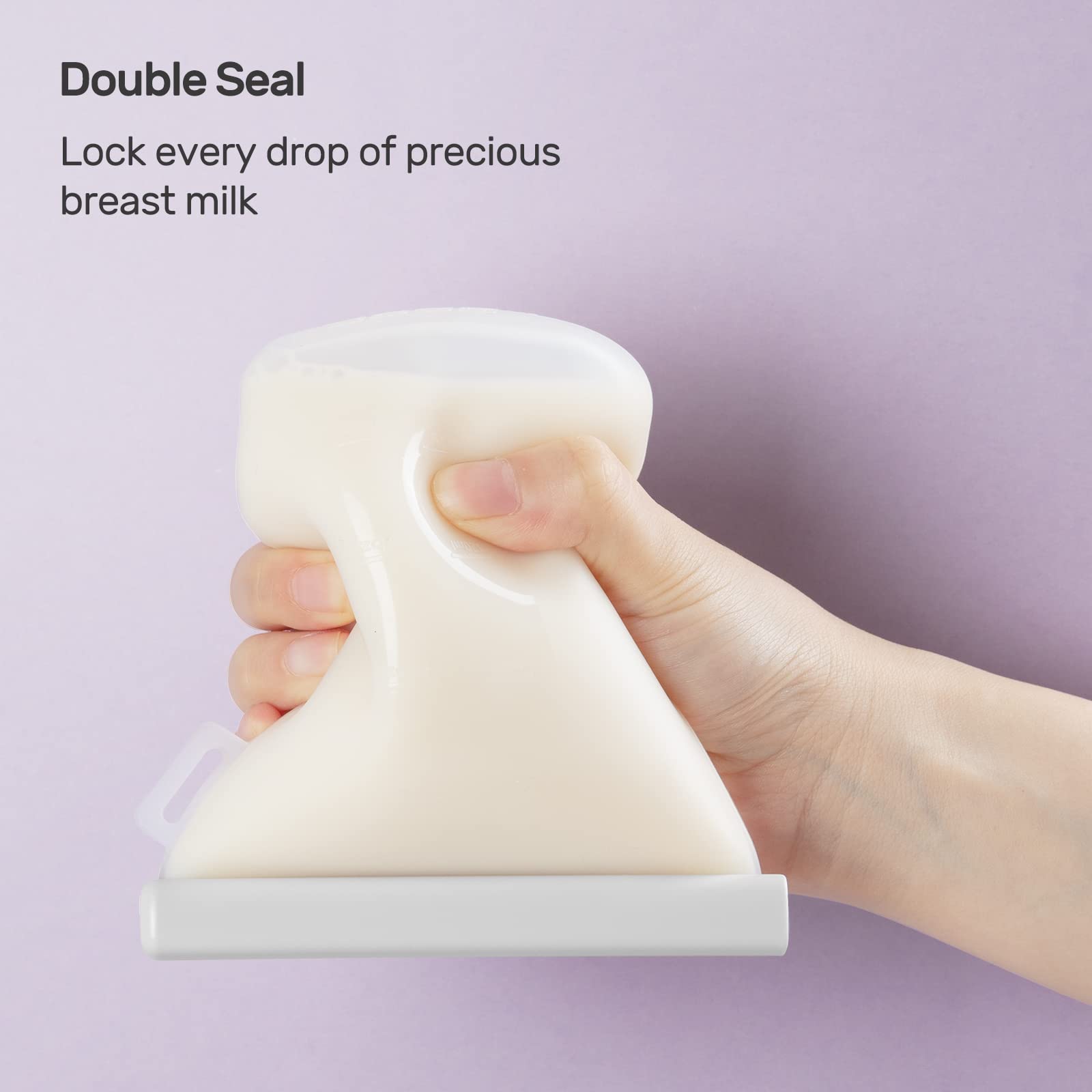Nuliie 7 Pcs Silicone Breastmilk Storage Bags Reusable, 8oz/240ml