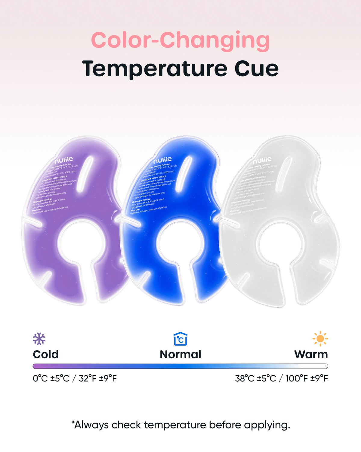 Nuliie Hot & Cold Breast Therapy Packs, with Soft Modal Covers