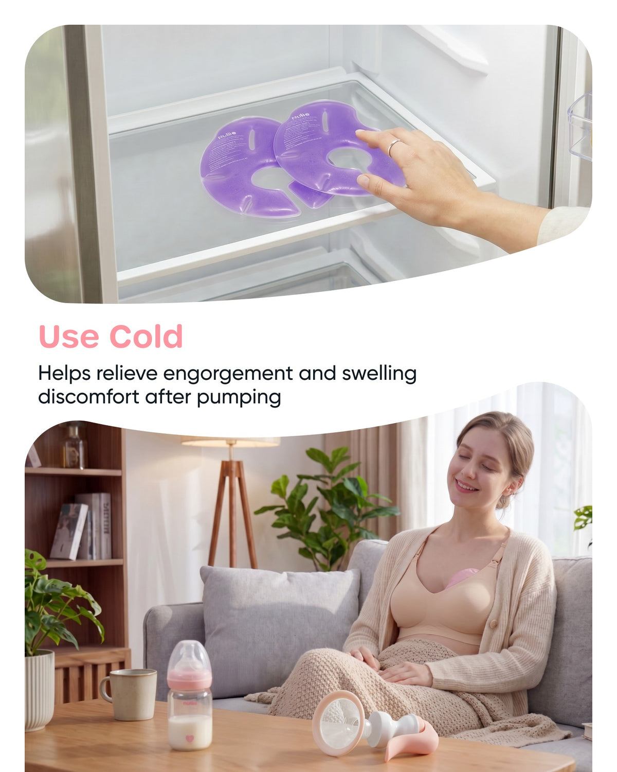 Nuliie Hot & Cold Breast Therapy Packs, with Soft Modal Covers