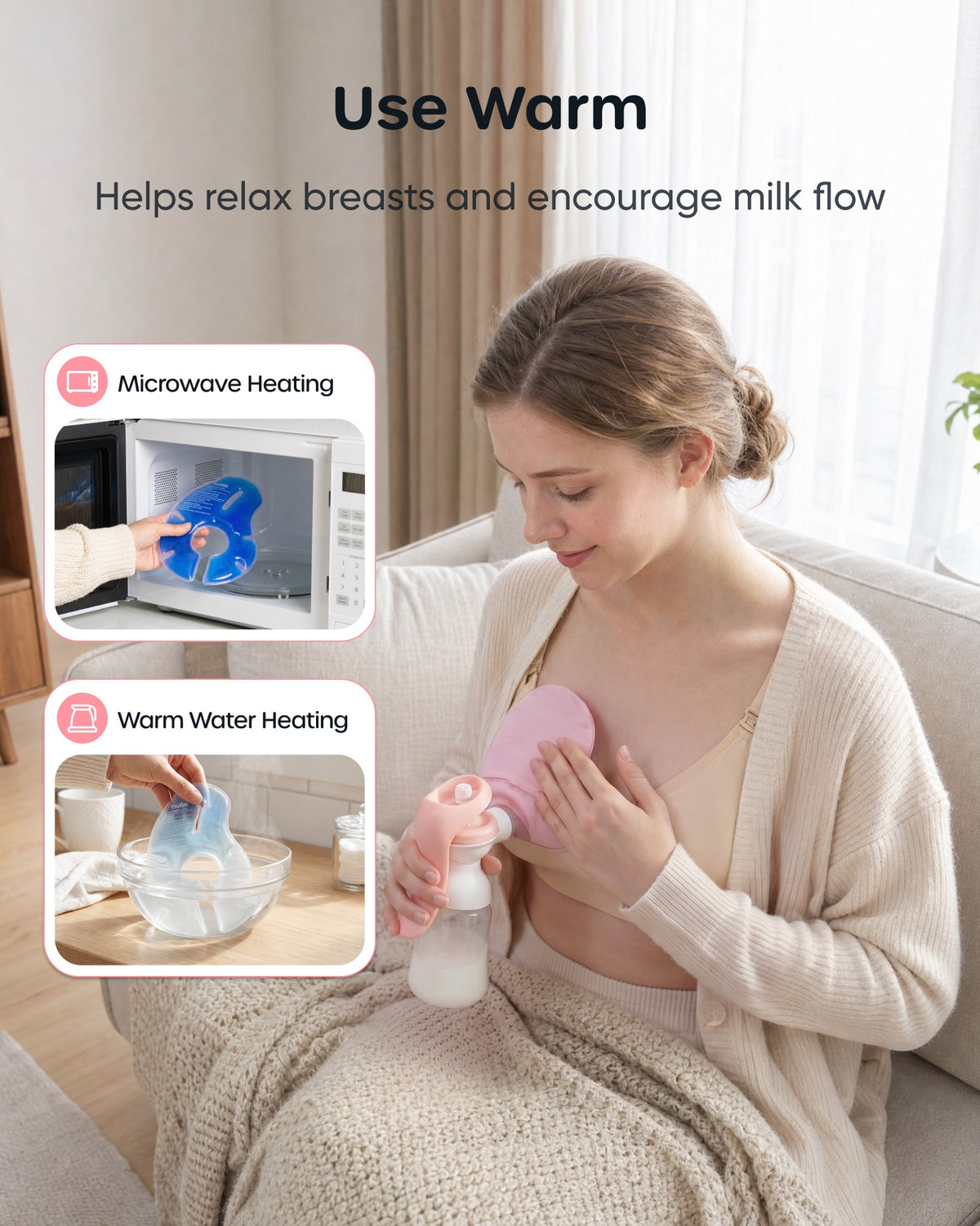 Nuliie Hot & Cold Breast Therapy Packs, with Soft Modal Covers