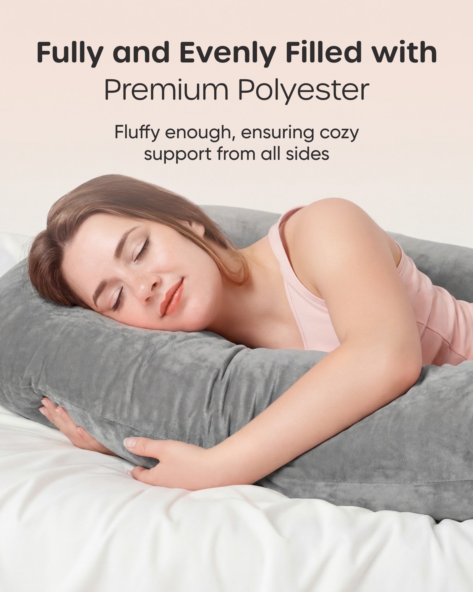 Nuliie Pregnancy Pillow for Sleeping, With Washable Velvet Cover