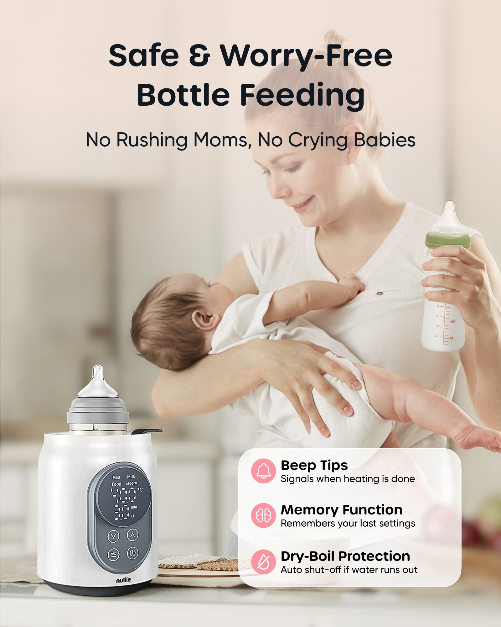 Nuliie Baby Bottle Warmer 10-in-1 with Digital LCD
