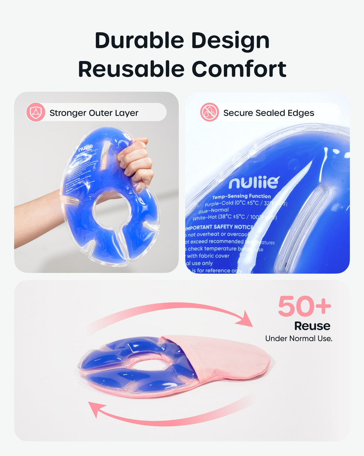 Nuliie Hot & Cold Breast Therapy Packs, with Soft Modal Covers