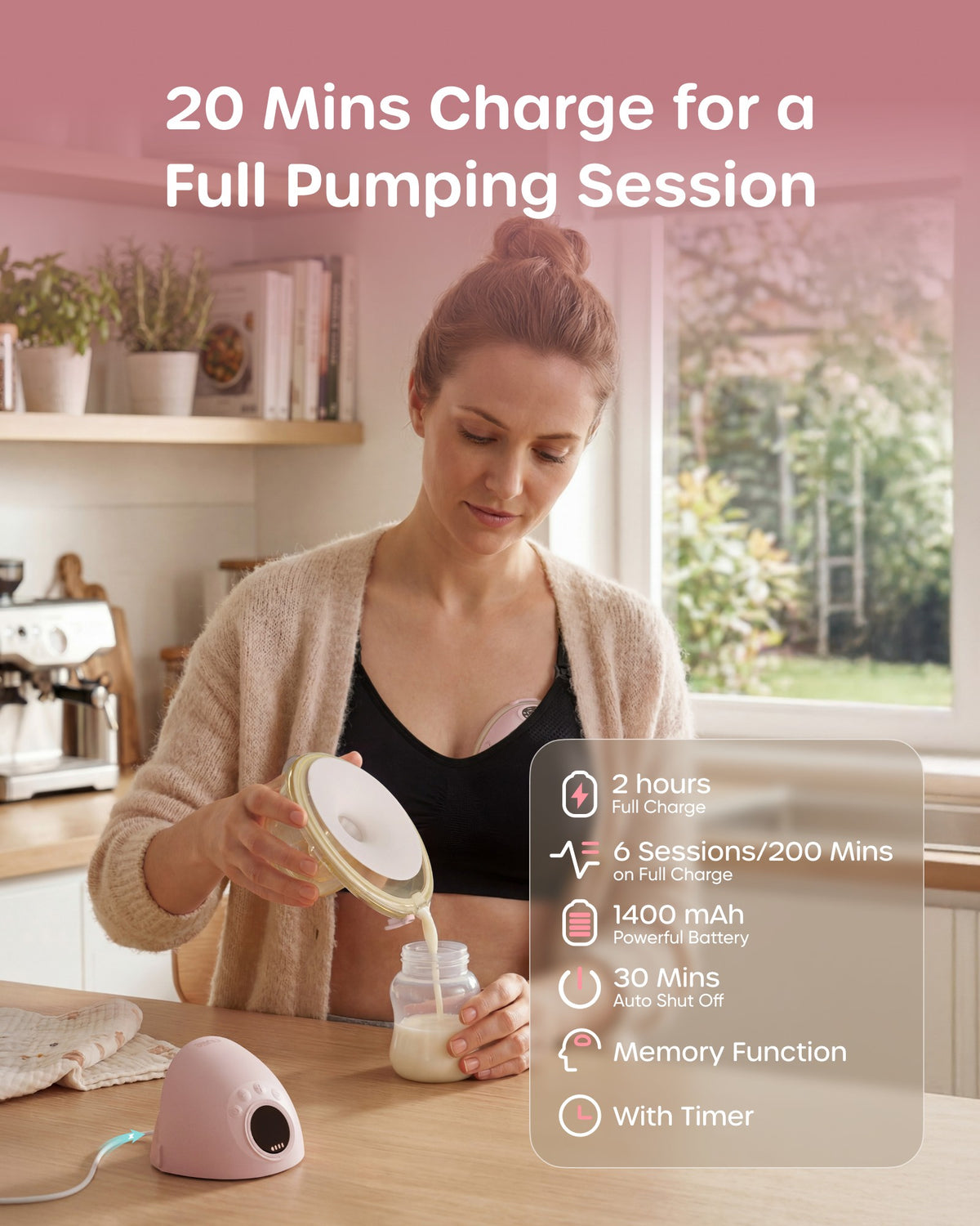 Nuliie S42 JoyFlow Pro Wearable Breast Pump with Night Light, 2-Pack