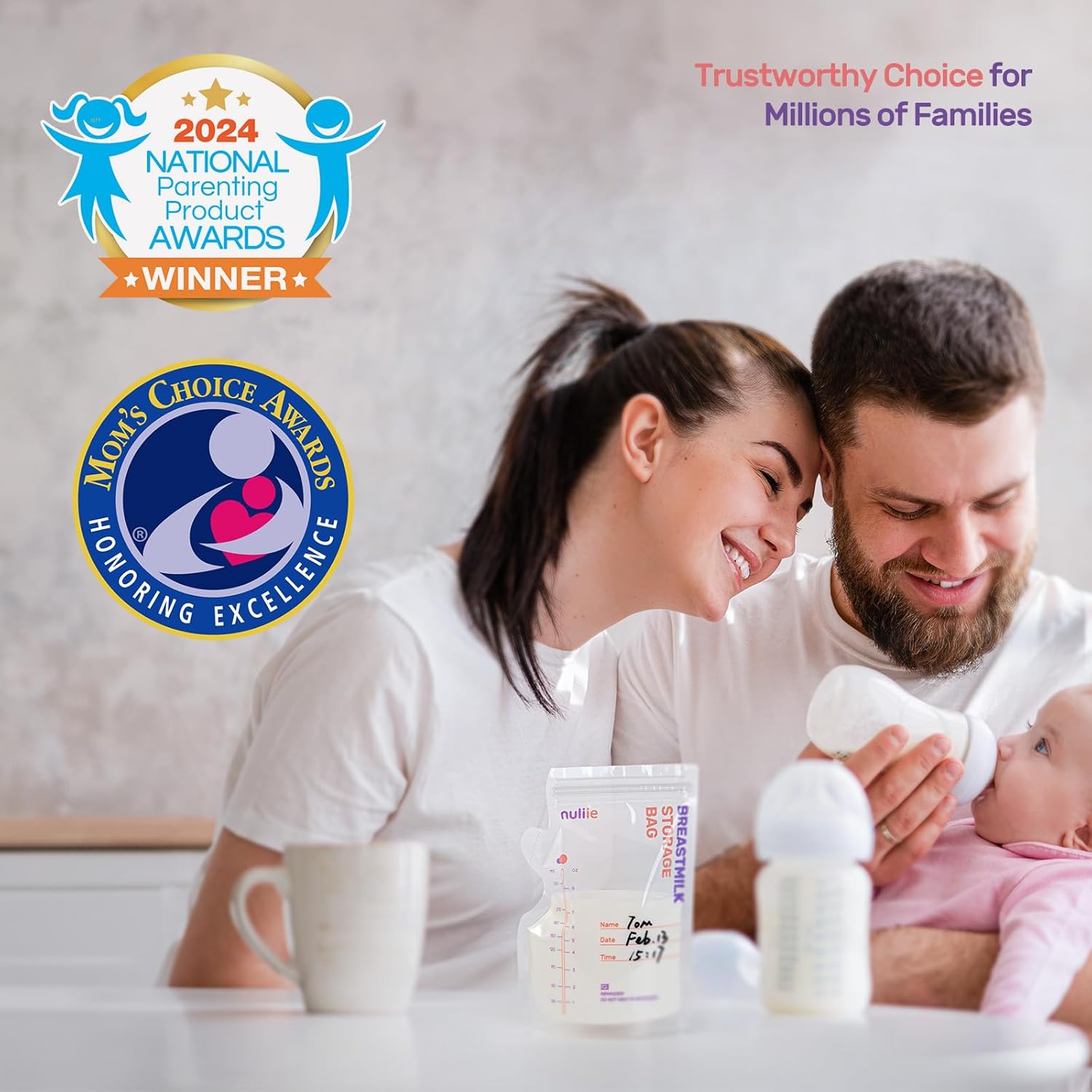 Nuliie Breastmilk Storage Bags BPA-Free, 8oz/240ml