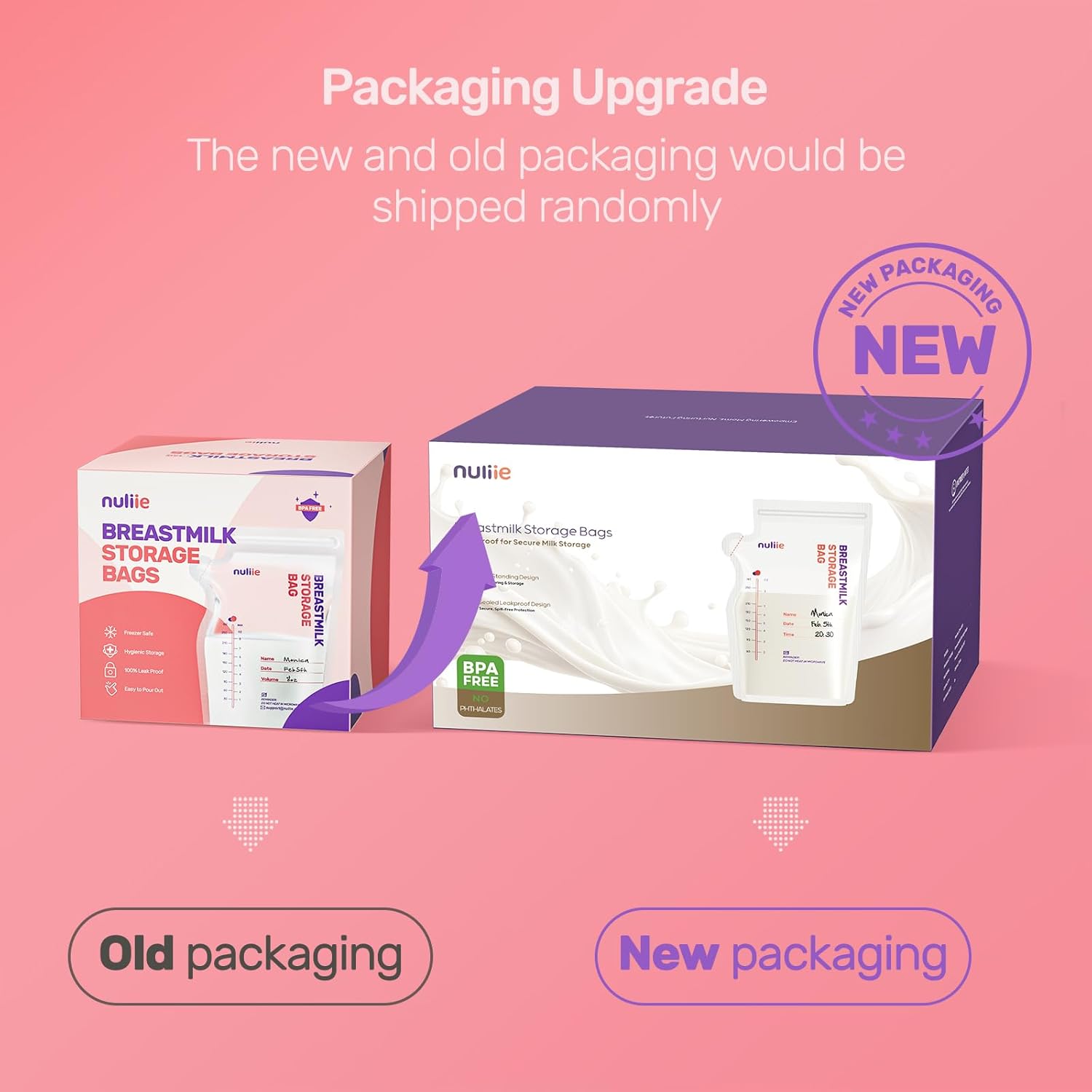 Nuliie Breastmilk Storage Bags BPA-Free, 8oz/240ml