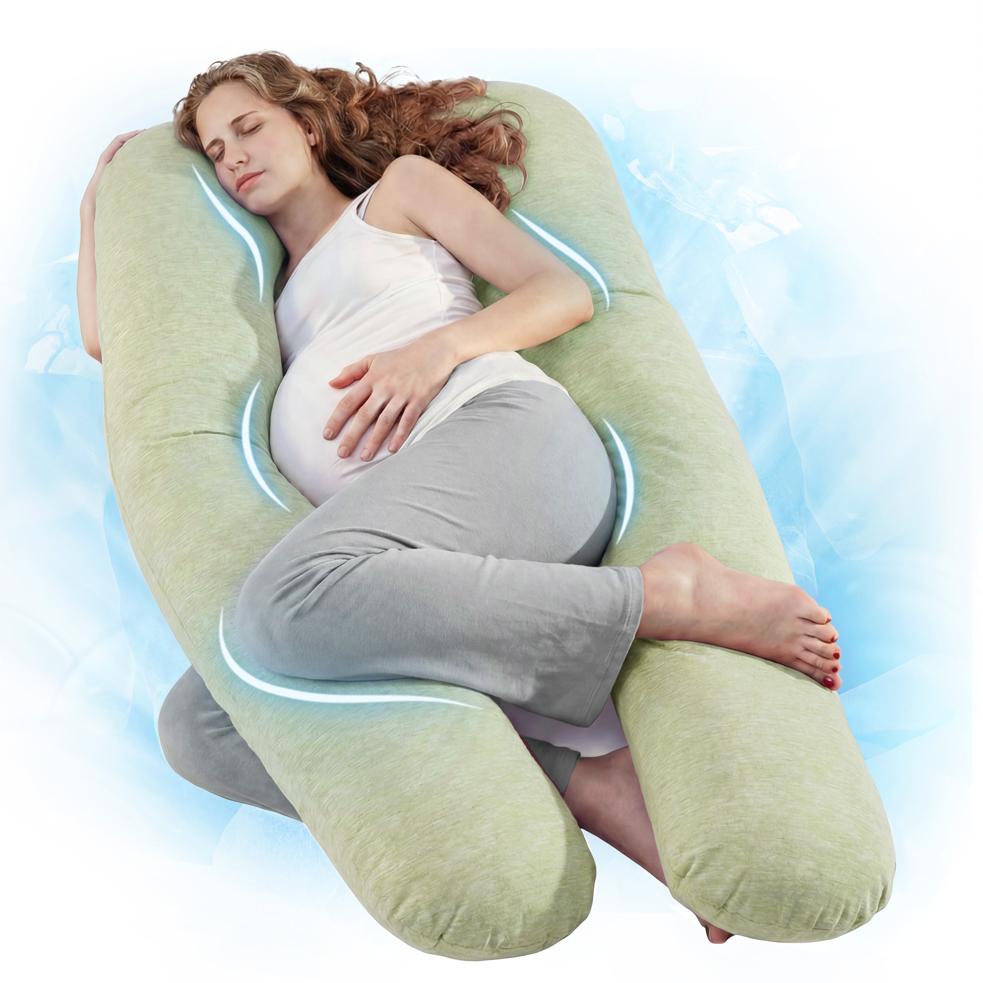 Nuliie Pregnancy Pillow for Sleeping, With Washable Velvet Cover