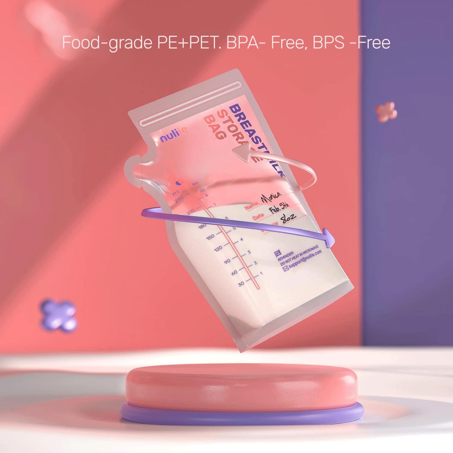 Nuliie Breastmilk Storage Bags BPA-Free, 8oz/240ml