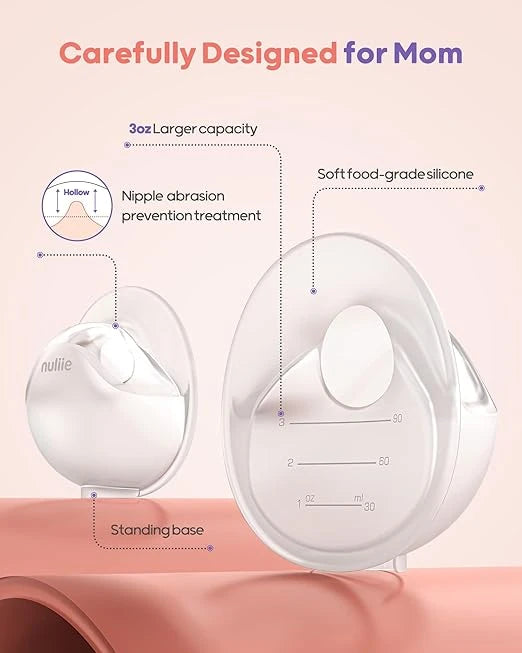 Nuliie 2 Pcs Silicone Breast Milk Collectors for Breastfeeding Leak-Proof