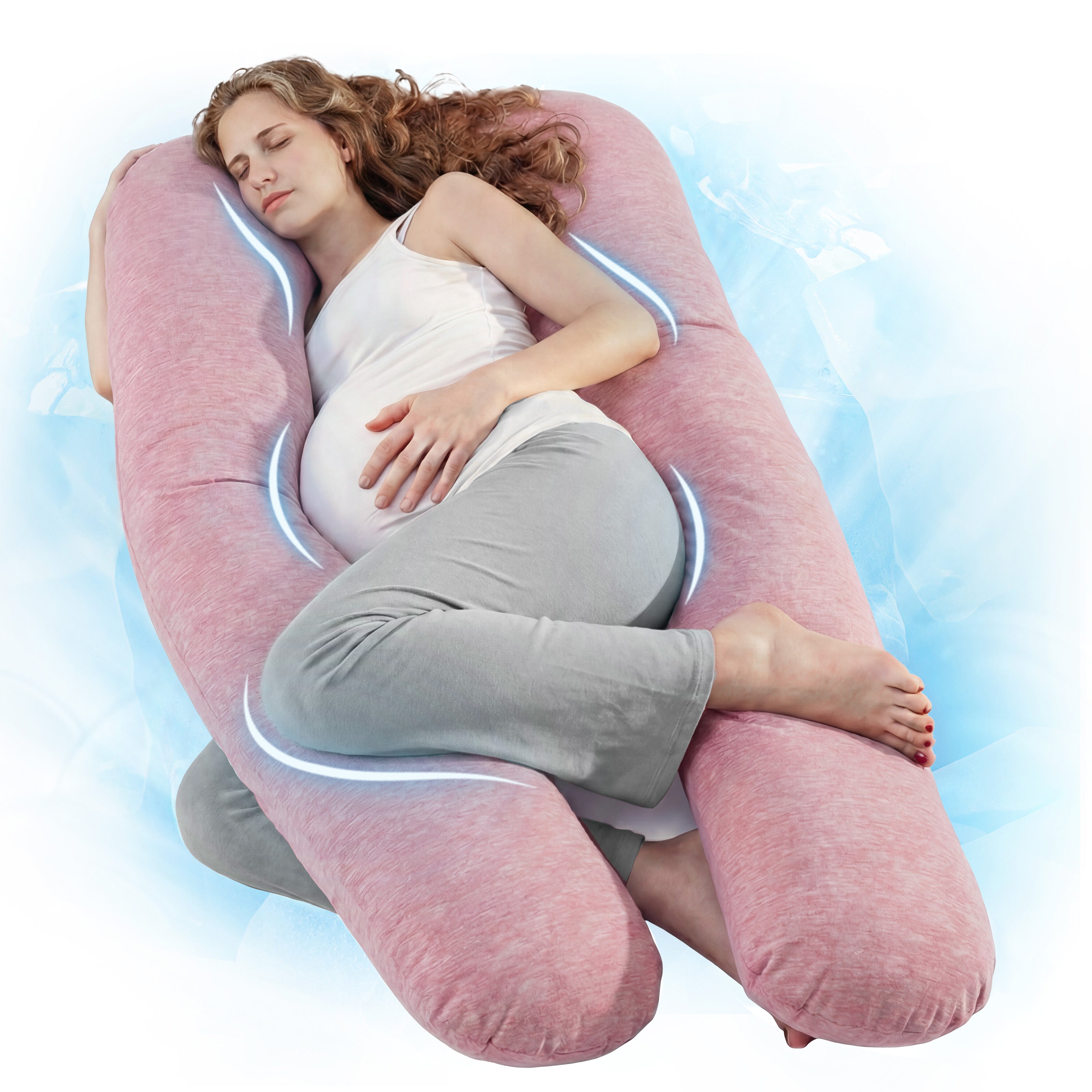 Nuliie Pregnancy Pillow for Sleeping, With Washable Velvet Cover